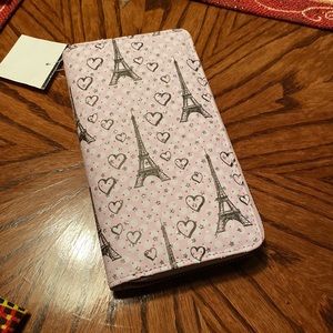 Paris PINK Zip-Around Purse Wallet NWT